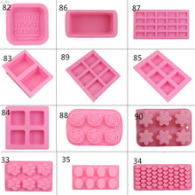 Load image into Gallery viewer, 12 Shape Hand-Shaped Brush Snowflake Heart-Shaped Square Silicone Moolds for Homemade Soap Cake Candle
