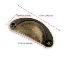 Lade das Bild in den Galerie-Viewer, 20PCS Retro Kitchen Drawer Cabinet Door Handle And Furniture Antique Brass Shell Pull Handles
