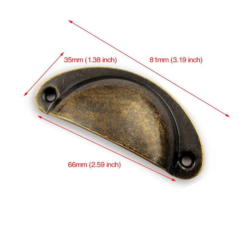 20PCS Retro Kitchen Drawer Cabinet Door Handle And Furniture Antique Brass Shell Pull Handles