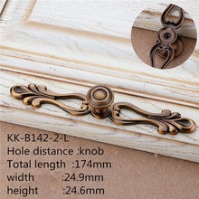 Lade das Bild in den Galerie-Viewer, 2pcs Retro Antique Bronze European Drawer Handle Country Furniture Black Kitchen Cabinet Handles Knobs Door
