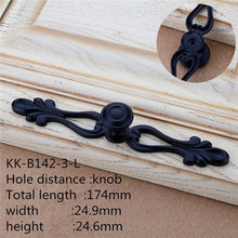 Lade das Bild in den Galerie-Viewer, 2pcs Retro Antique Bronze European Drawer Handle Country Furniture Black Kitchen Cabinet Handles Knobs Door
