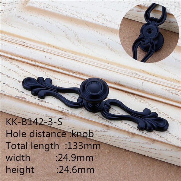 2pcs Retro Antique Bronze European Drawer Handle Country Furniture Black Kitchen Cabinet Handles Knobs Door