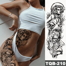 Lade das Bild in den Galerie-Viewer, 2pcs Large Arm Sleeve Tattoo Lion Crown King Rose Waterproof Temporary Tatoo Sticker
