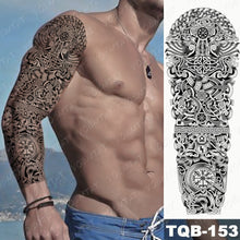 Lade das Bild in den Galerie-Viewer, 2pcs Large Arm Sleeve Tattoo Lion Crown King Rose Waterproof Temporary Tatoo Sticker

