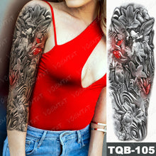 Lade das Bild in den Galerie-Viewer, 2pcs Large Arm Sleeve Tatto Sticker Snake Owl Bear Maori Waterproof Temporary for Women Men
