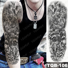 Lade das Bild in den Galerie-Viewer, 2pcs Large Arm Sleeve Tatto Sticker Snake Owl Bear Maori Waterproof Temporary for Women Men
