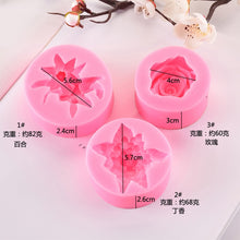 Load image into Gallery viewer, 2PCS 3D Lilac Rose Lily Fondant Silicone Molds for Home Homemade Soap Aromatherapy Candle Cake Decoration
