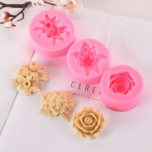 Load image into Gallery viewer, 2PCS 3D Lilac Rose Lily Fondant Silicone Molds for Home Homemade Soap Aromatherapy Candle Cake Decoration
