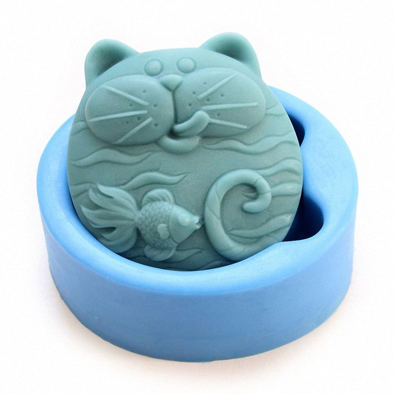 3D Mold DIY New Cat Fish Craft Art Silicone Molds for Home Homemade Soap Aromatherapy Candle Cake Decoration