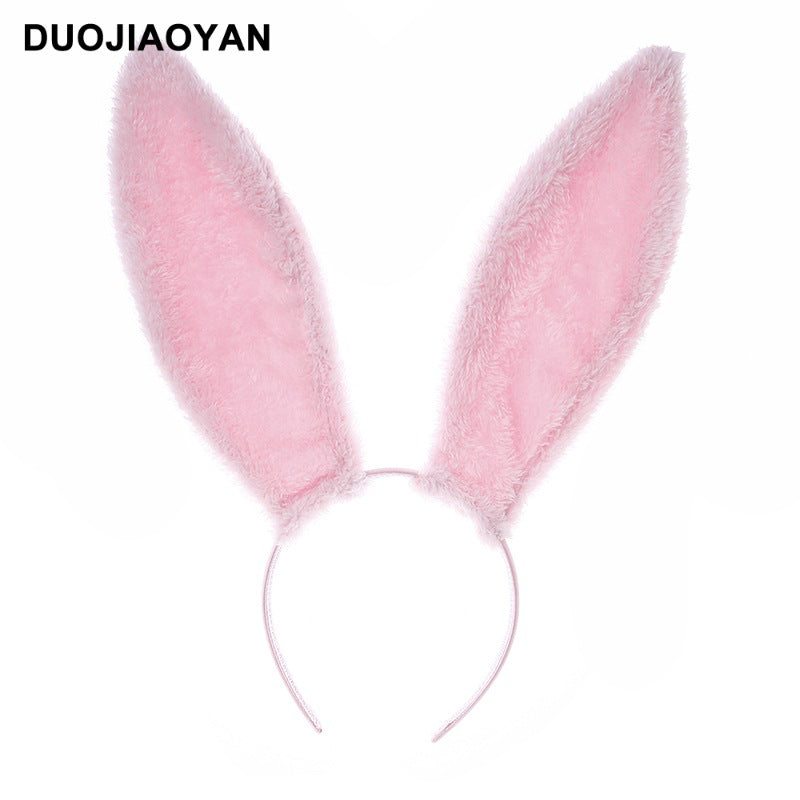 2x Halloween Xmas Christmas Gifts Decoration European and American New Soft Flannel Cat Rabbit Ears Hair Hoop