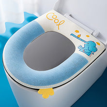 Load image into Gallery viewer, 3pcs Toilet Seat Cover Pads Winter Thicker  Pad Cushion Elephant Coral Fleece Closestool Cushion Zipper Waterproof Universal
