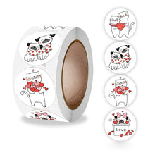 Load image into Gallery viewer, 2x500pcs Xmas Christmas  Stickers Roll Label Valentine&#39;s Day Kitty Love Thank You Love Anniversary Gift Items
