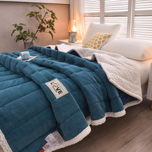 Load image into Gallery viewer, Milk Fiber Babe Cashmere AB Three-Layer Blanket Composite Blanket Thickened Bedroom Blanket

