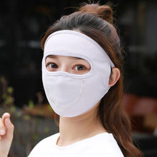 Lade das Bild in den Galerie-Viewer, 2PCs Ear-Mounted Sunscreen Mask Cover Full Face Summer Breathable Ice Silk Face Mask
