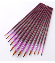 Load image into Gallery viewer, 12 Purple Rod Double Color Nylon Wool Watercolor Pens Set Art Paint Brushes
