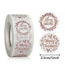 Load image into Gallery viewer, 2x500pcs Christmas Xmas White Hot Rose Gold Merry Chrsitmas Christmas Sticker Label tape
