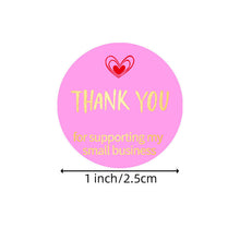 Load image into Gallery viewer, 2x500pcs Xmas Christmas  Stickers Roll Label Rose Red Pink and Bronze Thank You Love Thank You Gift

