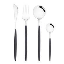 Lade das Bild in den Galerie-Viewer, 304 Stainless Steel Flatware Sets 4 Pcs/set Bright Gold-Plated Tableware Steak Knife and Fork Spoon
