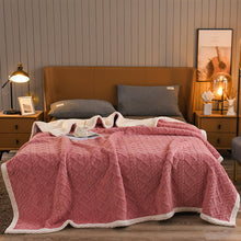 Load image into Gallery viewer, Lambswool Cover Blanket Thick Blanket Warm Milk Fiber Coral Fleece Tower Velvet Bed Sheet
