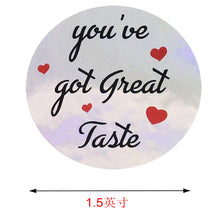 Load image into Gallery viewer, 2x500pcs Xmas Christmas  Stickers Roll Label 4 Kinds of You Awesome YOU&#39;VE Got Great Taste  Rainbow Laser Gift
