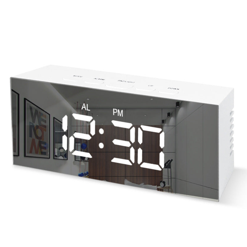 Smart Multi-Function Alarm Clock LED Display Simple Digital Mirror Alarm Clock