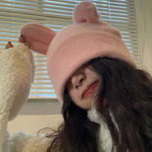 Lade das Bild in den Galerie-Viewer, Warm Winter Knit Beanie Hats Wool Cute Sweet Girl Unisex
