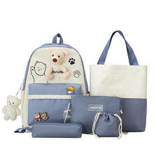 Lade das Bild in den Galerie-Viewer, Cute Bear Doll Junior High School Student Campus Backpack Canvas Student Backpack
