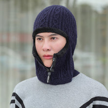Load image into Gallery viewer, Warm Winter Knit Beanie Hats Scarf One-Piece Men's Fleece Thickened Warm Wool One-Piece Cycling Face Care Cold-Proof Cotton Unisex
