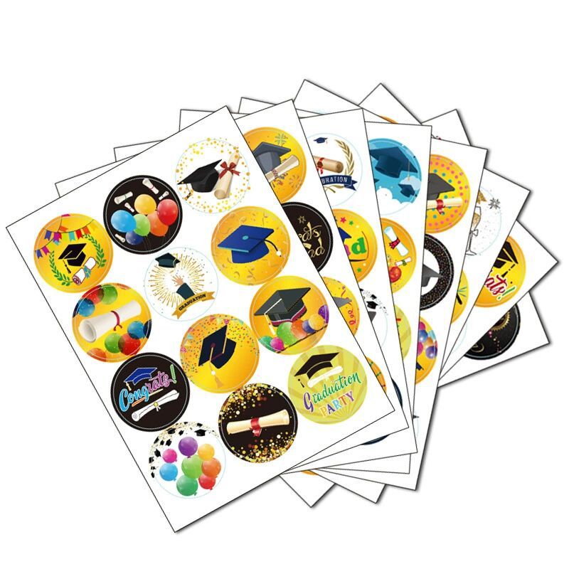 2x500pcs Christmas Xmas Graduation Season Sticker Hat Stationery Envelope Sealing Decorative Label tape