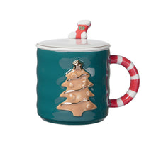 Load image into Gallery viewer, Xmax Christmas Cup Gift Creative Cartoon Tree Ceramic Mark Girl's Office Embossed Coffee
