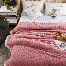 Load image into Gallery viewer, Taffon Cashmere Thickened Autumn and Winter Air Conditioning Blanket Jacquard Comfortable Cotton Velvet Cover Blanket
