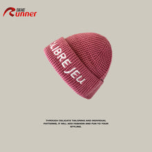 Load image into Gallery viewer, Warm Winter Knit Beanie Hats Autumn and Winter Loose Wool Letter Personality All-Matching Pullover Unisex
