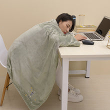 Load image into Gallery viewer, Nap Blanket Solid Color Air Conditioning Blanket Thickened by Embroidery Pattern Student Blanket
