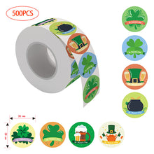 Lade das Bild in den Galerie-Viewer, 2x500pcs Christmas Xmas 8 Kinds of Green Hat Four-Leaf Clover Irish St. Patrick&#39;s Day Stickers tape
