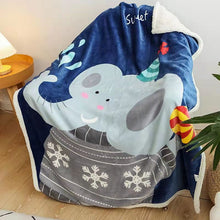 Lade das Bild in den Galerie-Viewer, Double Layer Thickened Cartoon Lambswool Flannel Children's Blanket Baby Blanket Gift Blanket
