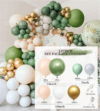 Lade das Bild in den Galerie-Viewer, 152PCs Vintage Olive Green Balloon Set Birthday Party Wedding Decoration
