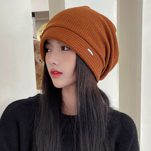 Lade das Bild in den Galerie-Viewer, Warm Winter Knit Beanie Hats Net Red Face Little Autumn Winter Ear Protection Big Head Circumference Fashion Toe Cap Unisex
