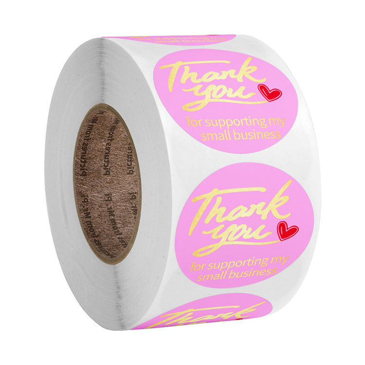 2x500pcs Xmas Christmas  Stickers Roll Label Rose Red Pink and Bronze Thank You Thank You  Gift Sealing