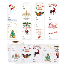 Lade das Bild in den Galerie-Viewer, 2x300pcs White Rectangle Shaped Merry Christmas Christmas Sticker Gift Label tape
