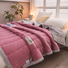 Load image into Gallery viewer, Milk Fiber Babe Cashmere AB Three-Layer Blanket Composite Blanket Thickened Bedroom Blanket
