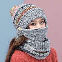 Lade das Bild in den Galerie-Viewer, Warm Winter Knit Beanie Hats Woolen Cap Women's Autumn and Winter Korean Style Outdoor Mask Scarf Unisex
