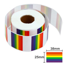 Load image into Gallery viewer, 2x500pcs Rainbow Xmas Gay Valentine&#39;s Day Gay Pride Rainbow Sticker Square Sticker tape
