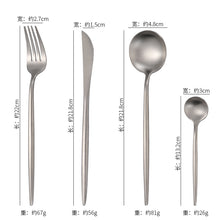Lade das Bild in den Galerie-Viewer, 304 Stainless Steel Flatware Sets Spork 4-Piece Thick Steak Knife, Fork and Spoon Spork
