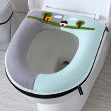 Load image into Gallery viewer, 3pcs Toilet Mat Cartoon Winter Thickened Fleece Toilet Seat Cover Four Seasons  Zipper
