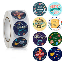 Load image into Gallery viewer, 2x500pcs Christmas Xmas Teachers&#39; Day Stickers Happy Teachers&#39; Day Envelope Gift Bouquet Decoration Label tape
