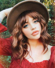 Load image into Gallery viewer, Women Wig Brown Short Curly Hair Short Headgear W130
