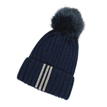 Load image into Gallery viewer, Warm Winter Knit Beanie Hats Outdoor Fur Ball Rhinestone Hat Autumn and Winter  Korean Style Unisex
