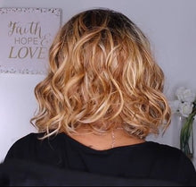 Load image into Gallery viewer, Women Wig Shoulder-Length Curly Hair Gradient Color Small Curly Head Cover W112
