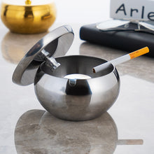 Load image into Gallery viewer, Ashtray Stainless Steel Drum  Business Hotel KTV Simple  Gift  Lid Gift Ashtray
