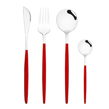 Lade das Bild in den Galerie-Viewer, 304 Stainless Steel Flatware Sets 4 Pcs/set Bright Gold-Plated Tableware Steak Knife and Fork Spoon
